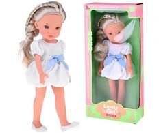 Jokomisiada Lovely Girl Doll with long ruda hair and a baltas dress, 33cm ZA5850