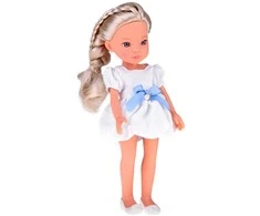 Jokomisiada Lovely Girl Doll with long ruda hair and a baltas dress, 33cm ZA5850