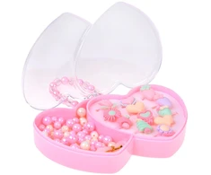 Jokomisiada Children's Jewellery Set 12 Rings Beads Heart-Shaped Case ZA6277
