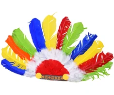 Jokomisiada Colourful Feather Headdress for Children Costume Headband ZA6431