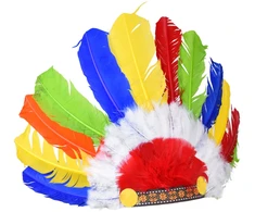 Jokomisiada Colourful Feather Headdress for Children Costume Headband ZA6431