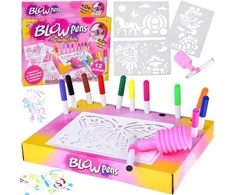 Jokomisiada AIRBRUSH Creative Art Set - Painting Pump, Markers and Stencils ZA5710
