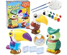 Jokomisiada Creative DIY Set – Mould and Paint Colorful Jungle Birds ZA5756