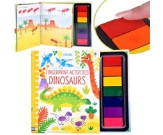 KNYGA Jokomisiada Creative finger painting book DINOSAURS 64 pages 7 colors AP0048