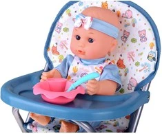 Jokomisiada Deluxe Baby Doll Set Stroller Cradle High Chair Accessories 16 pcs ZA5917