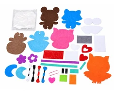 Jokomisiada DIY Sewing and Craft Kit 6 Felt Ornaments LARGE ANIMALS ZA6588