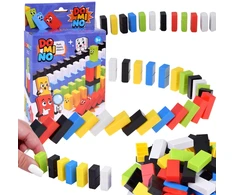 Jokomisiada Domino Set for Kids 100 Pieces Colorful Blocks Educational Building Toy ZA6290