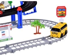 Jokomisiada Electric Train Set 2-in-1 – Locomotive with Carriages + Track and Bus ZA5886