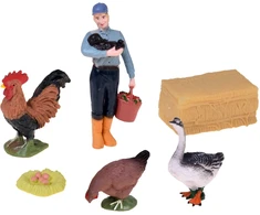 Jokomisiada FARM ANIMALS SERIES Farmer and birds set - hen, rooster, goose ZA6404 C