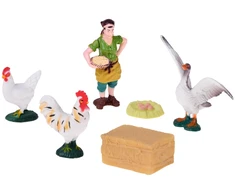 Jokomisiada FARM ANIMALS SERIES Farmer and birds set - hen, rooster, goose ZA6404 B