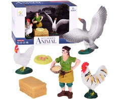 Jokomisiada FARM ANIMALS SERIES Farmer and birds set - hen, rooster, goose ZA6404 B