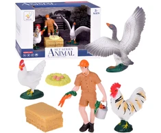 Jokomisiada FARM ANIMALS SERIES Farmer and birds set - hen, rooster, goose ZA6404 A