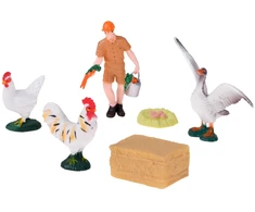 Jokomisiada FARM ANIMALS SERIES Farmer and birds set - hen, rooster, goose ZA6404 A