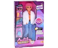 Jokomisiada Fashionable Anlily influencer doll winter outfit fur accessories ZA5701