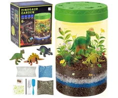 Jokomisiada Illuminated DINOSAUR GARDEN 3-in-1 terrarium, lamp, DIY plant cultivation ZA6567