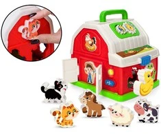 Jokomisiada Interactive educational house farm blocks animal sounds sorter ZA5956