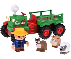 Jokomisiada Interactive Tractor with Trailer, Animals, Lights, Sounds and Farmer Figure ZA6309