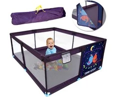 Jokomisiada Large baby playpen, dry pool, 160x200 cm, + bag, cover, ZA5712