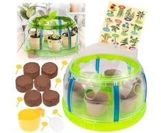 Jokomisiada Little Gardener BIO Set – Greenhouse, Seeds, and Pots for Growing Plants ZA5776