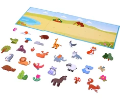 Dėlionė Jokomisiada Magnetic Animal Puzzle Play Board 30 Magnets for Children ZA6408