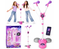 Jokomisiada Microphone x2 on an adjustable stand KARAOKE SET for children IN0192
