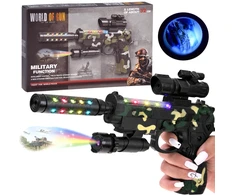 Jokomisiada Military Toy Gun with Projektorius Light Effects Camouflage 32 cm ZA6415