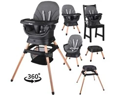 Jokomisiada Multifunctional 6-in-1 swivel feeding chair for children ZA5659