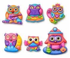 Jokomisiada OWL Glow-in-the-Dark DIY Magnet Making Kit ZA6406