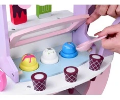 Jokomisiada Pastel sweet ICE CREAM SHOP on wooden wheels + 8 different ice creams ZA5946