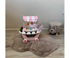 Jokomisiada Pastel sweet ICE CREAM SHOP on wooden wheels + 8 different ice creams ZA5946