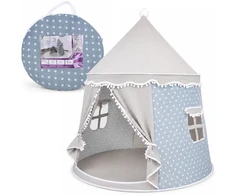 Jokomisiada Pilkas Star-Patterned Children’s Play Tent, House, Castle with Storage Bag ZA6149