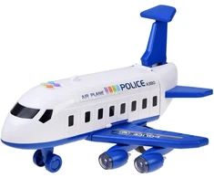 Jokomisiada Police Airplane with Parking Garage, Crane and 4 Toy Cars, Lights and Sounds ZA6561