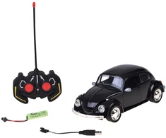 Jokomisiada RC Retro Beetle nuotoliniu būdu valdomas automobilis 1:16 juodas su 27 MHz nuotolinio valdymo pulteliu RC0759
