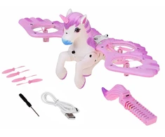 Jokomisiada Remote-controlled flying drone UNICORN PEGASUS - lights up pink RC0777