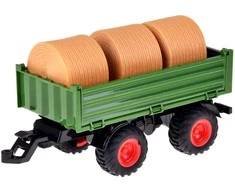 Jokomisiada Remote controlled tractor with trailer + hay bales tractor driver RC0717