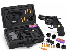 Jokomisiada Žaislinis pistoletas REVOLVER – metalinis, automatinis, su keičiamais elementais ZA6410