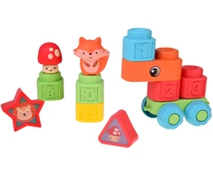 Jokomisiada Rubber blocks 3 in 1 - soft, sensory, finger puppets 22 pieces ZA6439