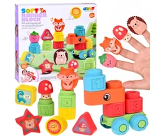 Jokomisiada Rubber blocks 3 in 1 - soft, sensory, finger puppets 22 pieces ZA6439