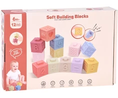 Jokomisiada Rubber blocks - soft, sensory, pastel 12 pcs ZA6635