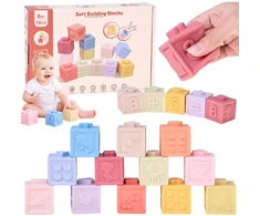 Jokomisiada Rubber blocks - soft, sensory, pastel 12 pcs ZA6635