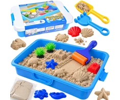 Jokomisiada Sandbox 2 in 1 Dynamic sand, molds and box 18 pieces ZA6293