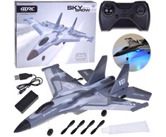 Jokomisiada „Sky Show Airplane“ – lengvas sulankstomas putplasčio lėktuvas su LED ir USB varikliu RC0721