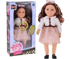 Jokomisiada Large, cute 48cm doll in a dress + built-in melody and soft body ZA5842