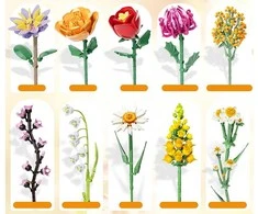 Jokomisiada Technical blocks flowers FLOWER BOUQUET ceramic vase 1070 pieces ZA5865
