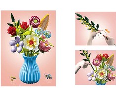 Jokomisiada Technical blocks SERIES: Bouquet of 8 wildflowers in a vase 691 pieces ZA5892