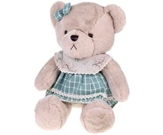 Jokomisiada Teddy bear - beige Zosia 58cm in žalias VINTAGE dress ZA5923 D