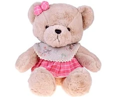 Jokomisiada Teddy bear - beige Zuzia 58cm in pink VINTAGE dress ZA5923 C