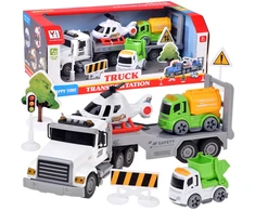 Jokomisiada Tow truck Helicopter Dump truck Concrete mixer VEHICLE SET + road accessories ZA6597