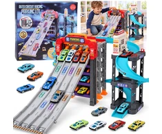Jokomisiada Two-story car garage 4 in 1, launcher, parking, elevator, station + 8x vehicles ZA6353