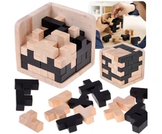 Dėlionė Jokomisiada Wooden 3D Logic Cube Spatial Puzzle Brain Teaser ZA6610